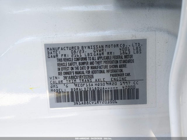 3N1AB8CV1RY203506 Nissan Sentra Sv Xtronic Cvt