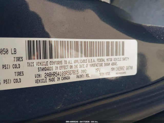 Продаж на аукціоні авто 2009 Chrysler Town & Country Touring, vin: 2A8HR54109R567815, номер лоту: 44908245