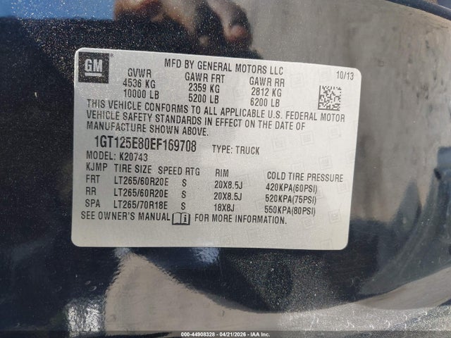 Aukcja sprzedaży 2014 Gmc Sierra 2500hd Denali, vin: 1GT125E80EF169708, numer aukcji: 44908328