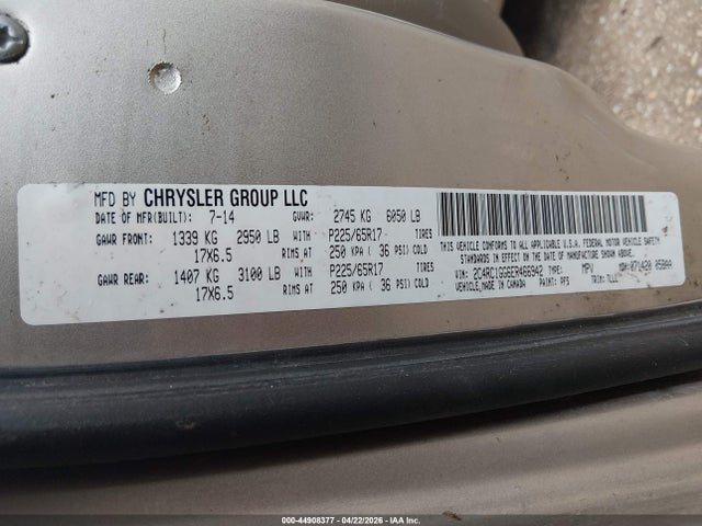 2C4RC1GG6ER466942 Chrysler Town &amp; Country Limited