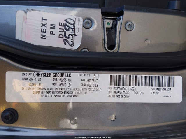 44908428 :رقم المزاد ، 2C3CCAAG4CH116523 vin ، 2012 Chrysler 300 مزاد بيع