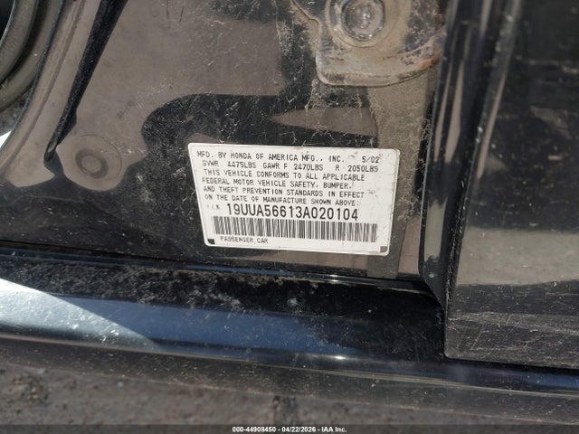 44908450 :رقم المزاد ، 19UUA56613A020104 vin ، 2003 Acura Tl 3.2 مزاد بيع