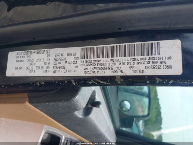 Продажа на аукционе авто 2011 Jeep Liberty Limited Edition, vin: 1J4PP5GK6BW564633, номер лота: 44908458