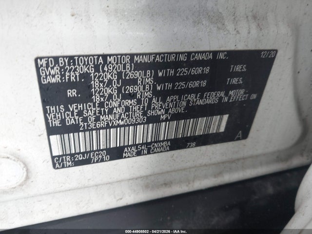 Toyota Rav4 Hybrid Xse 2021 2T3E6RFVXMW009303 Image 9