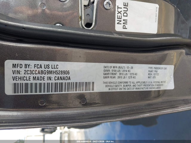 44908518 :رقم المزاد ، 2C3CCABG9MH528906 vin ، 2021 Chrysler 300 300s مزاد بيع