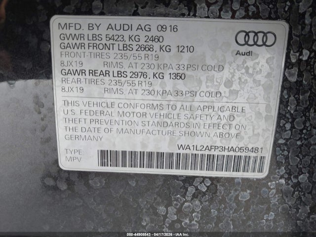 2017 AUDI Q5 WA1L2AFP3HA059481 Photo 8