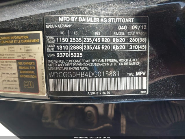 Продаж на аукціоні авто 2013 Mercedes-benz Glk 350, vin: WDCGG5HB4DG015881, номер лоту: 44908552