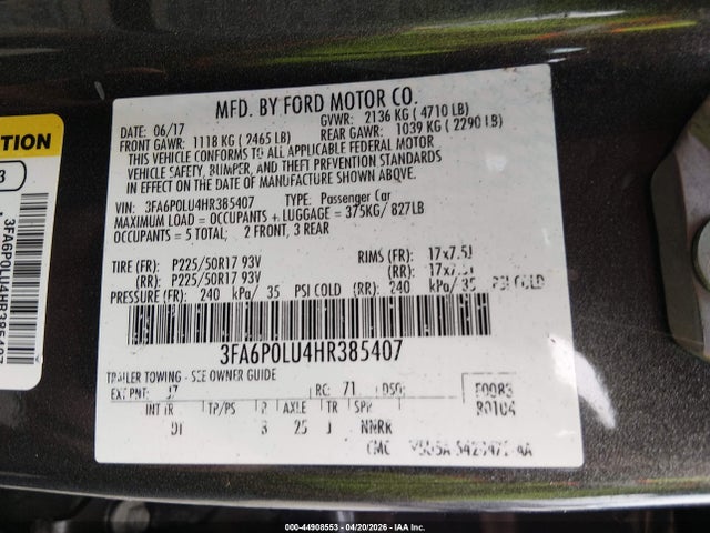 Ford Fusion Hybrid Se 2017 3FA6P0LU4HR385407 Image 9