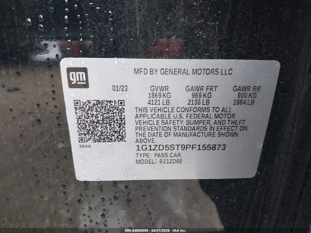 44908590 :رقم المزاد ، 1G1ZD5ST9PF155873 vin ، 2023 Chevrolet Malibu Fwd 1lt مزاد بيع