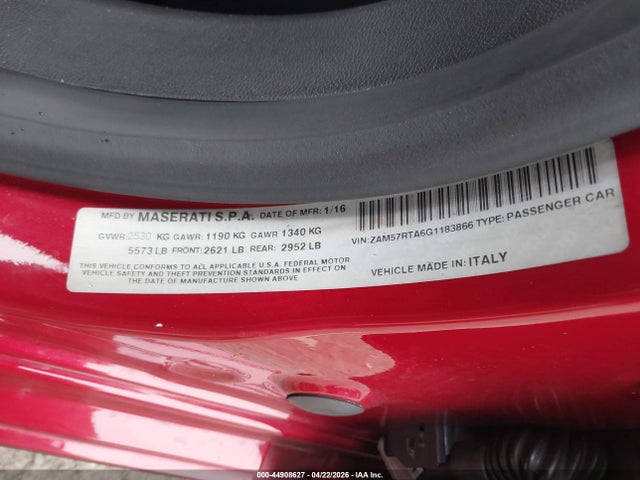 ZAM57RTA6G1183866 Maserati Ghibli S Q4