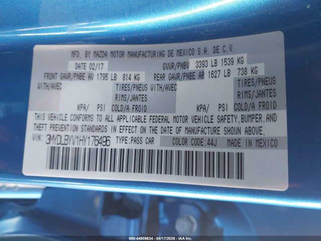 Auction sale of the 2017 Toyota Yaris Ia, vin: 3MYDLBYV1HY176496, lot number: 44908634
