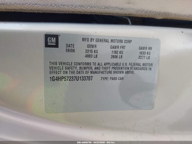 2007 Buick Lucerne Cx მანქანა იყიდება აუქციონზე, vin: 1G4HP57237U133787, აუქციონის ნომერი: 44908786