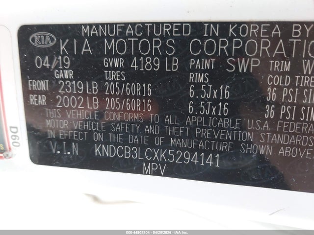 Продажа на аукционе авто 2019 Kia Niro Lx, vin: KNDCB3LCXK5294141, номер лота: 44908804