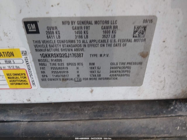 1GKKRSKD2GJ176387 GMC Acadia Slt-2