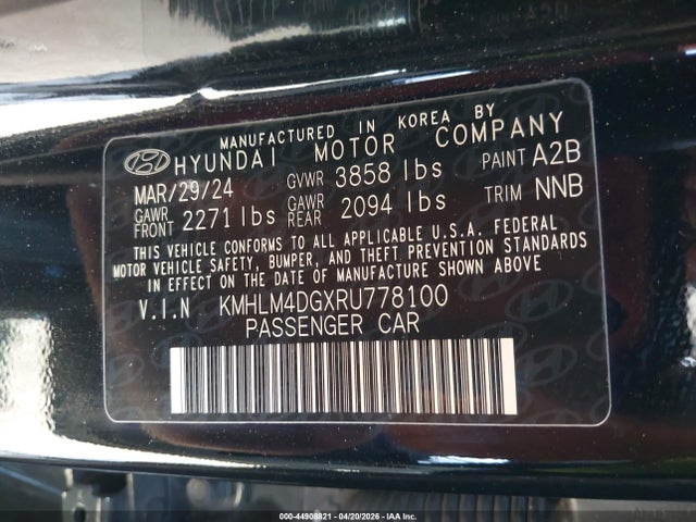 Aukcja sprzedaży 2024 Hyundai Elantra Sel, vin: KMHLM4DGXRU778100, numer aukcji: 44908821