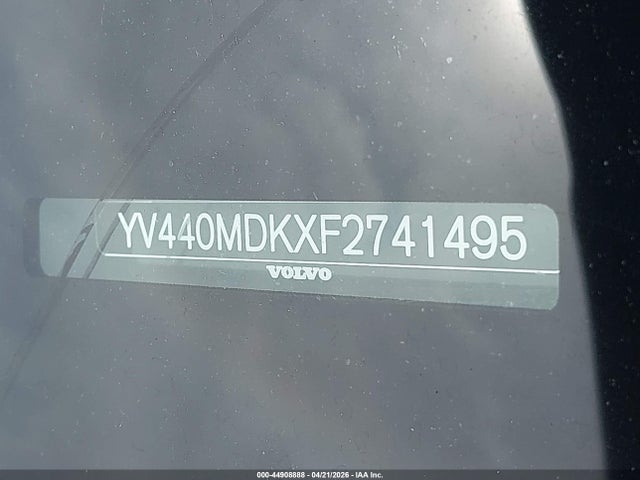 44908888 :رقم المزاد ، YV440MDKXF2741495 vin ، 2015 Volvo Xc60 T5 Premier مزاد بيع