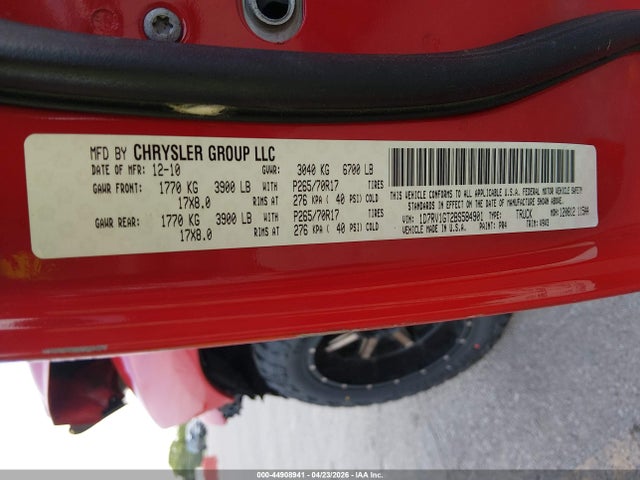 Aukcja sprzedaży 2011 Ram Ram 1500 St, vin: 1D7RV1GT2BS584901, numer aukcji: 44908941