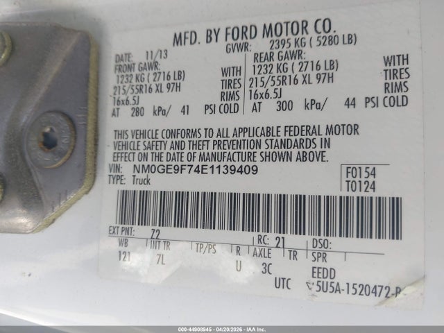 2014 FORD TRANSIT CONNECT NM0GE9F74E1139409 Photo 8