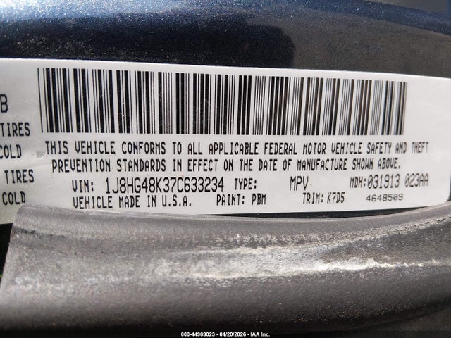 Aukcja sprzedaży 2007 Jeep Commander Sport, vin: 1J8HG48K37C633234, numer aukcji: 44909023