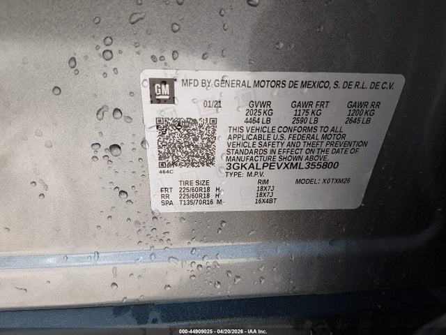 Продаж на аукціоні авто 2021 Gmc Terrain Fwd Slt, vin: 3GKALPEVXML355800, номер лоту: 44909025