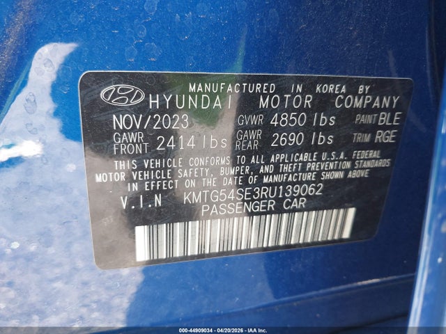 Aukcja sprzedaży 2024 Genesis G70 3.3t Rwd Sport Advanced, vin: KMTG54SE3RU139062, numer aukcji: 44909034