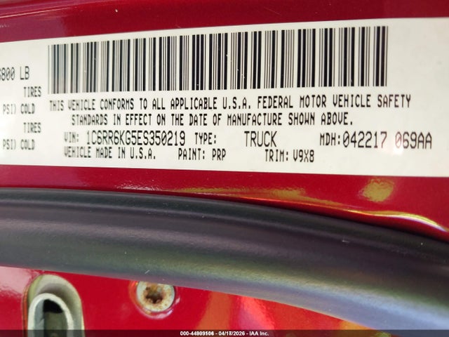 1C6RR6KG5ES350219 RAM 1500 Tradesman
