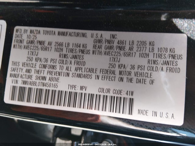 Продаж на аукціоні авто 2026 Mazda Cx-50 2.5 S Preferred, vin: 7MMVABBL0TN458165, номер лоту: 44909141