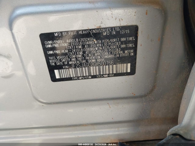 44909150 :رقم المزاد ، JF2SJAGC2GH500766 vin ، 2016 Subaru Forester 2.5i Premium مزاد بيع