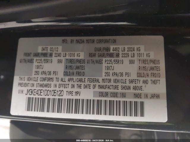 Продаж на аукціоні авто 2013 Mazda Cx-5 Grand Touring, vin: JM3KE4DE1D0105120, номер лоту: 44909316