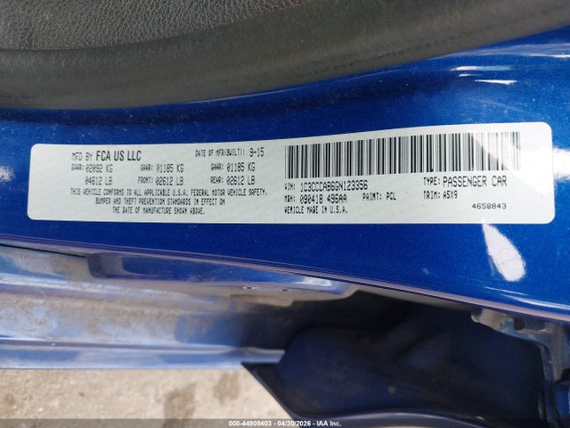 Продажа на аукционе авто 2016 Chrysler 200 Limited, vin: 1C3CCCAB6GN123356, номер лота: 44909403