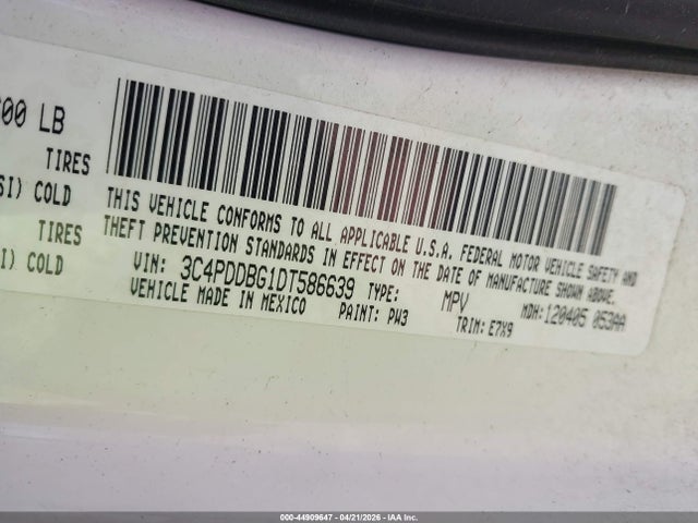 Продажа на аукционе авто 2013 Dodge Journey Sxt, vin: 3C4PDDBG1DT586639, номер лота: 44909647
