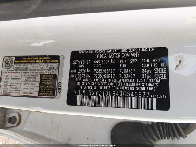 2018 HYUNDAI SANTA FE SPORT 5XYZTDLB4JG540627 Photo 8