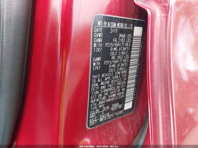 Aukcja sprzedaży 2011 Nissan Juke Sv, vin: JN8AF5MR4BT013249, numer aukcji: 44909685