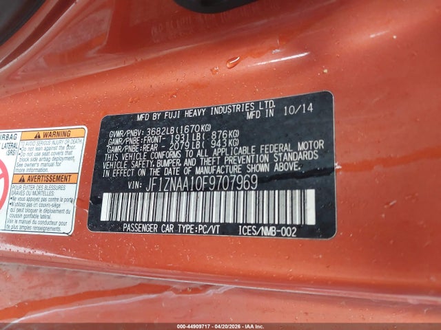 Scion FR-S 2015 JF1ZNAA10F9707969 Image 9