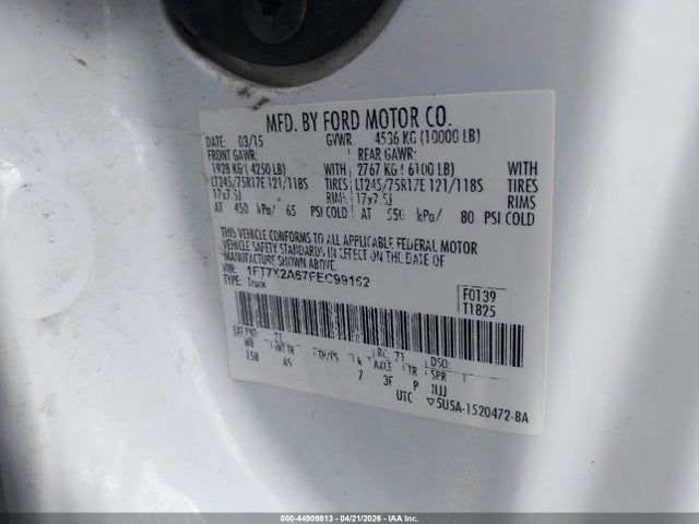 Ford F-250 Xl 2015 1FT7X2A67FEC99152 Image 9
