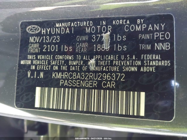 44909870 :رقم المزاد ، KMHRC8A32RU296372 vin ، 2024 Hyundai Venue Limited مزاد بيع