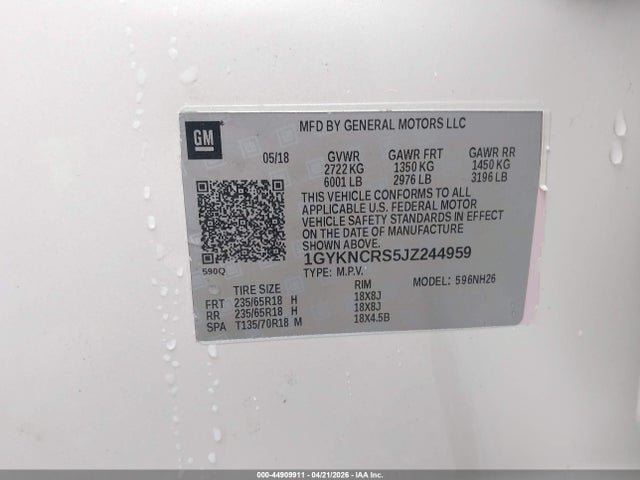 Cadillac XT5 LUXURY 2018 1GYKNCRS5JZ244959 Image 9