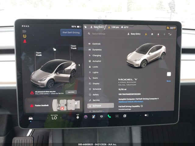 7SAYGAEE3SF292260 Tesla Model Y Long Range Dual Motor All-wheel Drive