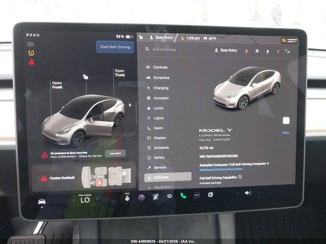 7SAYGAEE3SF292260 Tesla Model Y Long Range Dual Motor All-wheel Drive