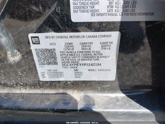 2GC4YPEYXR1182194 Chevrolet Silverado 2500hd 4wd Standard Bed Ltz