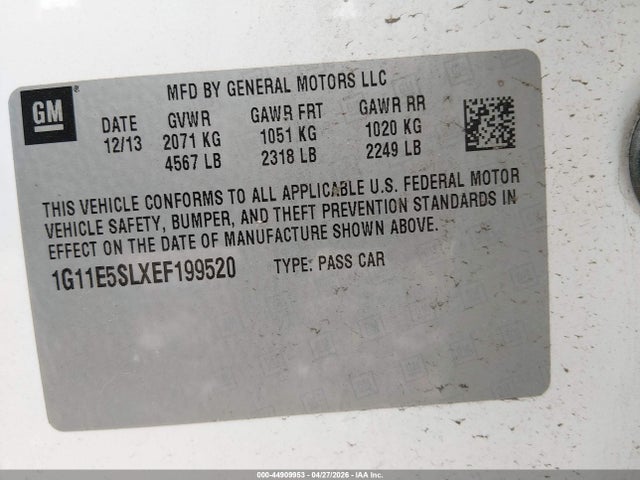 Продаж на аукціоні авто 2014 Chevrolet Malibu 2lt, vin: 1G11E5SLXEF199520, номер лоту: 44909953