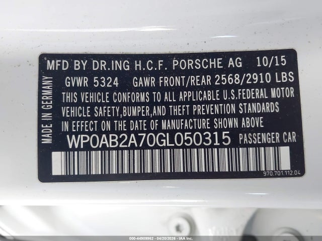 Porsche PANAMERA S 2016 WP0AB2A70GL050315 Image 9