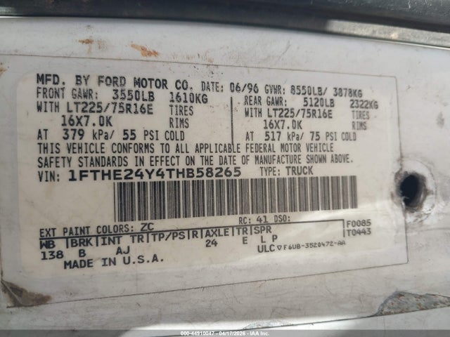Aukcja sprzedaży 1999 Ford E-250 Commercial, vin: 1FTNE2429XHA54505, numer aukcji: 44910047