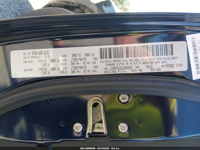 Продаж на аукціоні авто 2018 Ram 1500 Tradesman  4x4 5'7 Box, vin: 1C6RR7KG9JS300553, номер лоту: 44910215