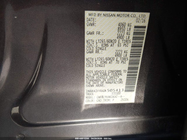 2016 NISSAN TITAN XD 1N6BA1F46GN505413 Photo 8