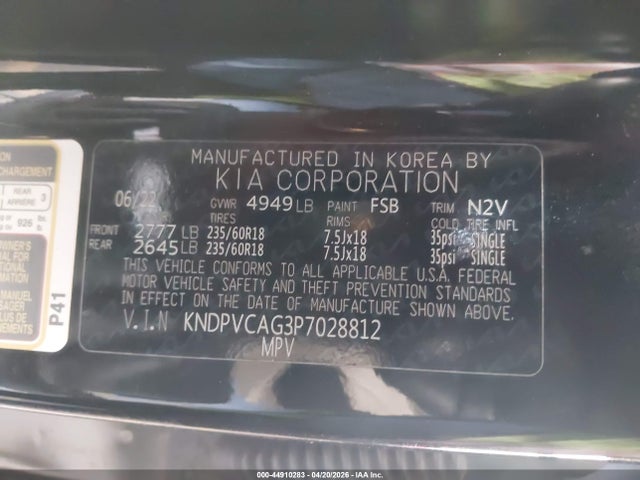 Продаж на аукціоні авто 2023 Kia Sportage Hybrid Ex, vin: KNDPVCAG3P7028812, номер лоту: 44910283