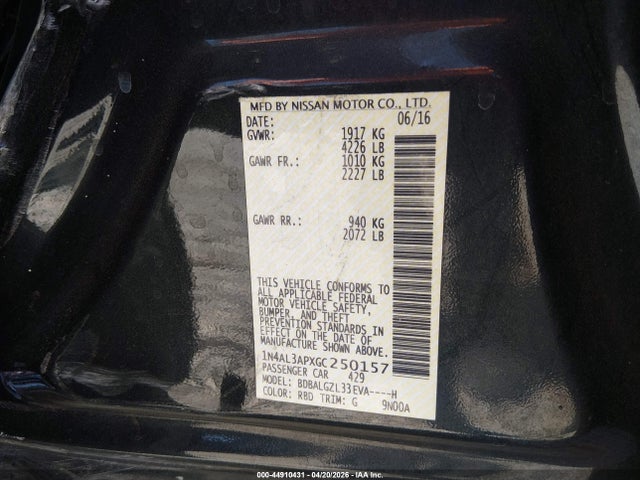 1N4AL3APXGC250157 Nissan Altima 2.5 S