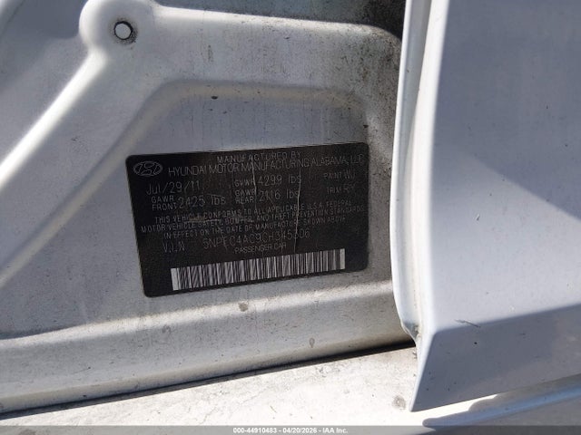 Продаж на аукціоні авто 2012 Hyundai Sonata Se, vin: 5NPEC4AC9CH345306, номер лоту: 44910483