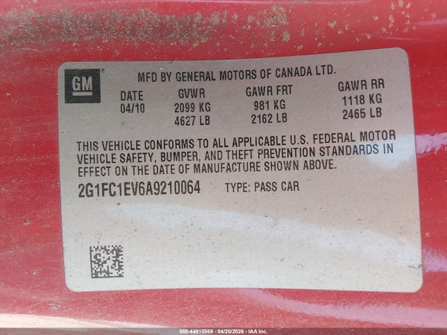 Продаж на аукціоні авто 2010 Chevrolet Camaro 2lt, vin: 2G1FC1EV6A9210064, номер лоту: 44910569