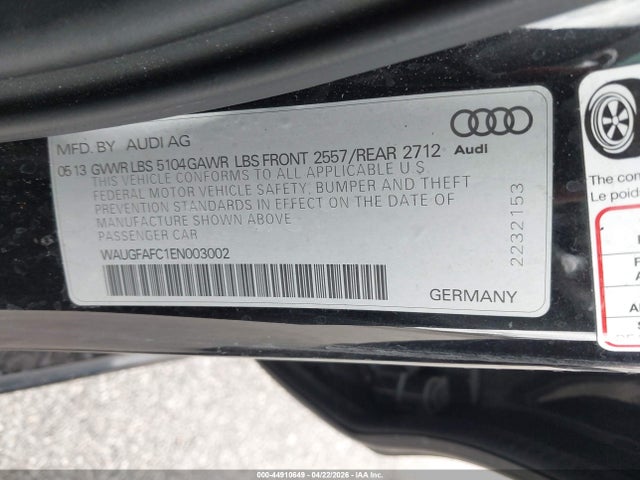 Aukcja sprzedaży 2014 Audi A6 2.0t Premium, vin: WAUGFAFC1EN003002, numer aukcji: 44910649
